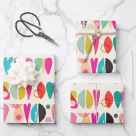 Hoja De Papel De Regalo Formas de amor abstractas y coloridas 