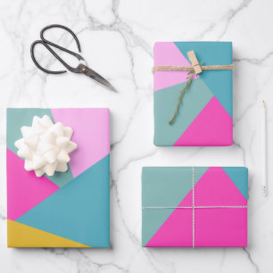 Hoja De Papel De Regalo Formas geométricas luminosas de ráfagas de sol C