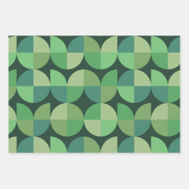 Hoja De Papel De Regalo Formas geométricas modernas de mediados de siglo e