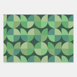 Hoja De Papel De Regalo Formas geométricas modernistas de mediados de sigl