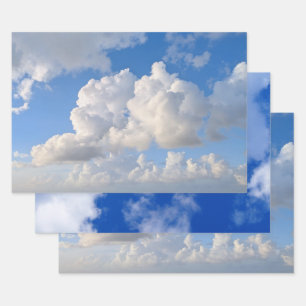 Hoja De Papel De Regalo Foto de cielo azul con nubes blancas