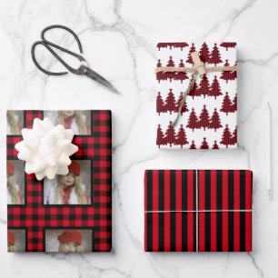 Hoja De Papel De Regalo Foto de cuadros de Búfalo Navidad