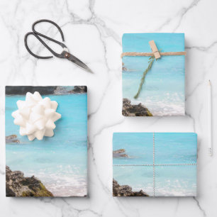 Hoja De Papel De Regalo Foto de la costa de la isla y el mar tropical