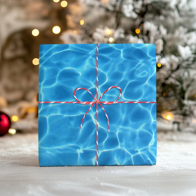Hoja De Papel De Regalo Foto De La Piscina Azul De Aqua (Aqua Blue Swimming Pool Photo Wrapping Paper Sheets)