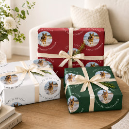 Hoja De Papel De Regalo foto de Pastor Alemán Navidad La vida es Mejor