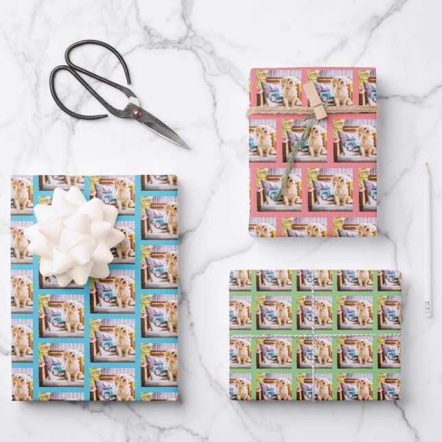 Hoja De Papel De Regalo Foto de perro Mascota personalizada (Anverso)