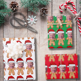 Hoja De Papel De Regalo Foto de personalizado Face Gingerbread Funny Joe b