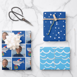 Hoja De Papel De Regalo Foto de Santa Shark