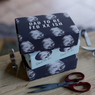 Hoja De Papel De Regalo Foto de ultrasonido del futuro papá para el primer