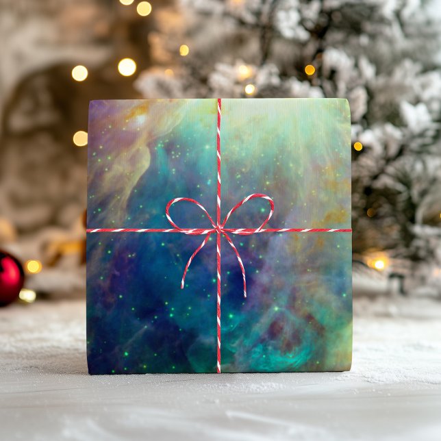 Hoja De Papel De Regalo Fotografía celestial de Orion Nebula (Vintage Overlay Orion Nebula Celestial Photo Wrapping Paper Sheets)