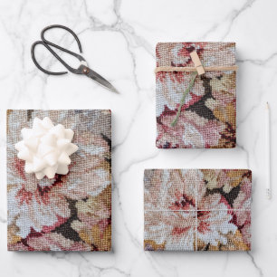 Hoja De Papel De Regalo Fotografía de Aguja Floral Pastel