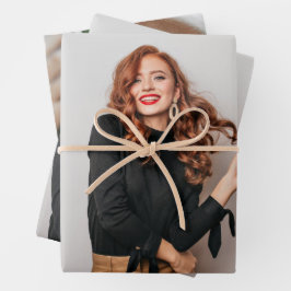 Hoja De Papel De Regalo Fotografía de Fiesta de fotos personalizado Selfie