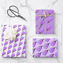 Hoja De Papel De Regalo Fotografía floral de Primavera Rosa y Morada