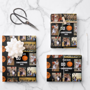 Hoja De Papel De Regalo Fotomontaje de baloncesto faja faja