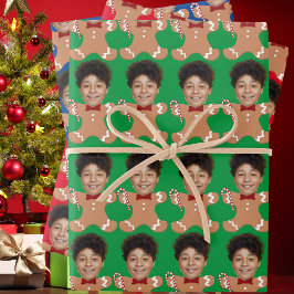 Hoja De Papel De Regalo Fotos minimalistas del Personalizado Face Photo Gi