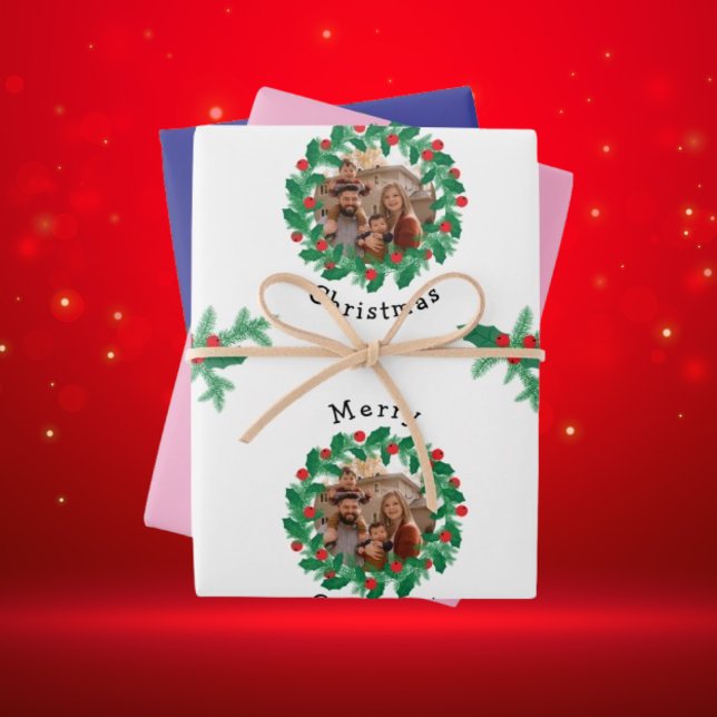 Hoja De Papel De Regalo Fotos personalizadas de Feliz Navidad (Subido por el creador)