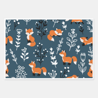 Hoja De Papel De Regalo Foxy Blue