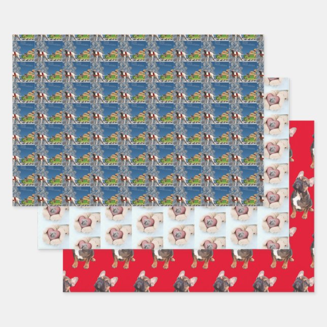 Hoja De Papel De Regalo Französische Bulldoggen und Mastiff Geschenkpapier (Set)