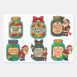 Hoja De Papel De Regalo Frasco de Pedos Divertidos de Navidad ¡100% Flatul
