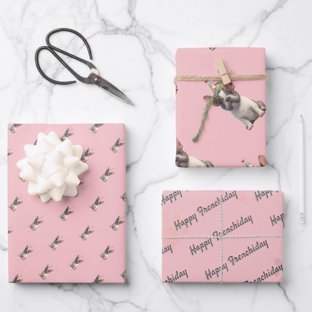 Hoja De Papel De Regalo French Bulldog Wrapping Paper (Anverso)