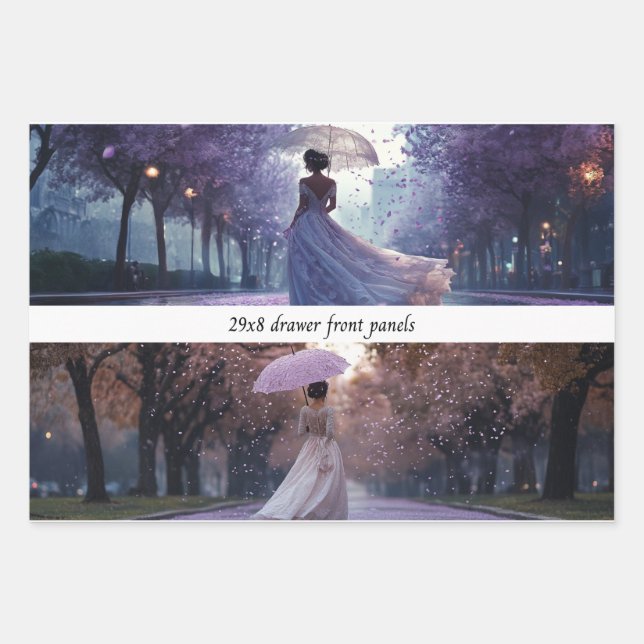 Hoja De Papel De Regalo French Lady Garden Walk Drawer Front Wrapping Pape (Anverso)