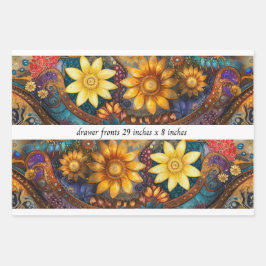 Hoja De Papel De Regalo Frentes de Cajón Bohemios Florales Decoupage 29x8"