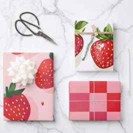 Hoja De Papel De Regalo Fresa Dulce de Verano