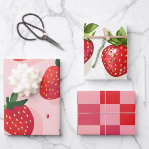 Hoja De Papel De Regalo Fresa Dulce de Verano