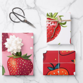 Hoja De Papel De Regalo Fresa Gigante Dulce