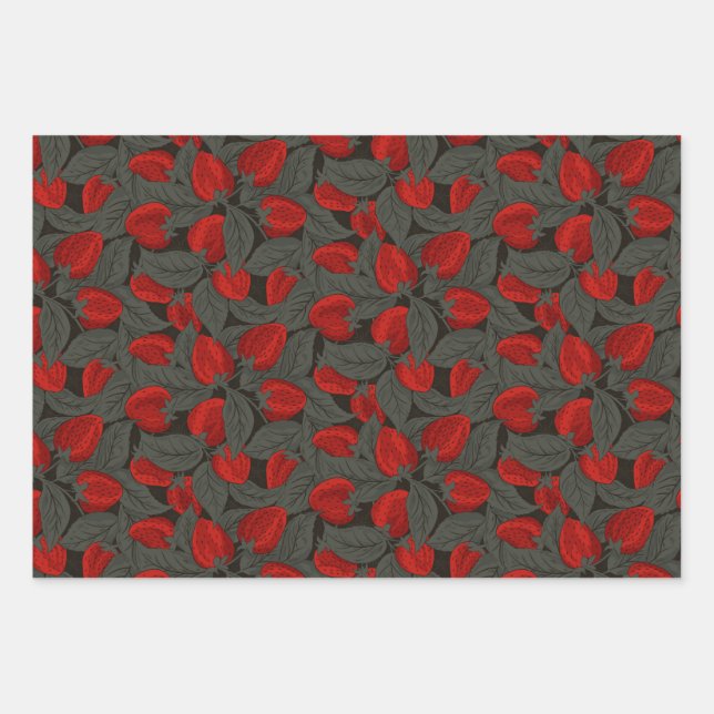 Hoja De Papel De Regalo Fresas (Anverso)