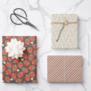Hoja De Papel De Regalo Fresas especiales para berry en baya - Cacao