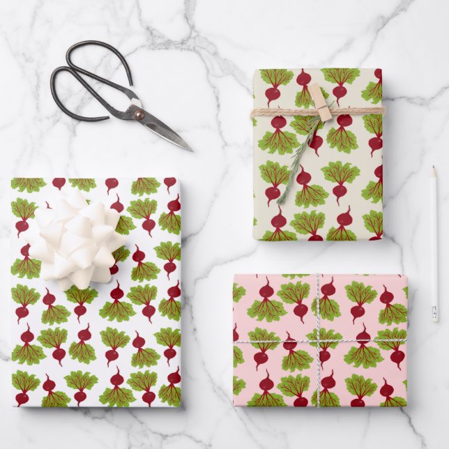 Hoja De Papel De Regalo Fresh Beet Collection  (Anverso)