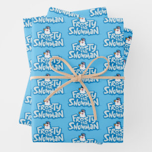 Hoja De Papel De Regalo Frosty the Snowman™ Logotipo apilado congelado