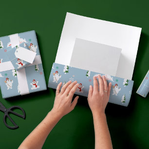 Hoja De Papel De Regalo Frosty the Snowman™   Patrón invernal escarchado