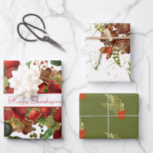 Fruta de otoño, bayas y pinecones variados