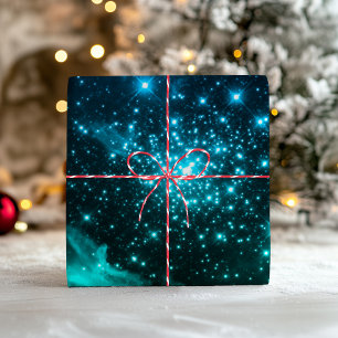 Hoja De Papel De Regalo Fuegos Artificiales Celestiales Estallido de Estre