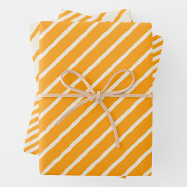 Hoja De Papel De Regalo Fun & Bright Yellow & Cream Squiggly Lines