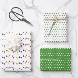 Hoja De Papel De Regalo Fun Colorful Festious Fiesta String Lights Pattern