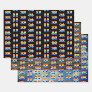 Hoja De Papel De Regalo Fun, colorido, Rainbow Spectrum Pattern 38 Event #