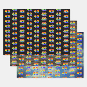 Hoja De Papel De Regalo Fun, colorido, Rainbow Spectrum Pattern 42 Event #
