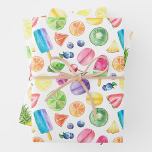 Hoja De Papel De Regalo Fun colorido Tutti Fruitti Tropical