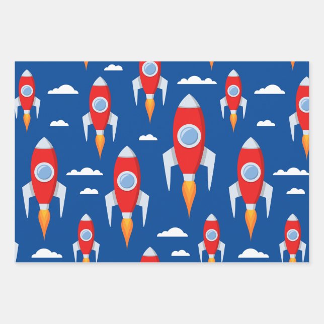 Hoja De Papel De Regalo Fun de cohete de nave espacial (Anverso 3)
