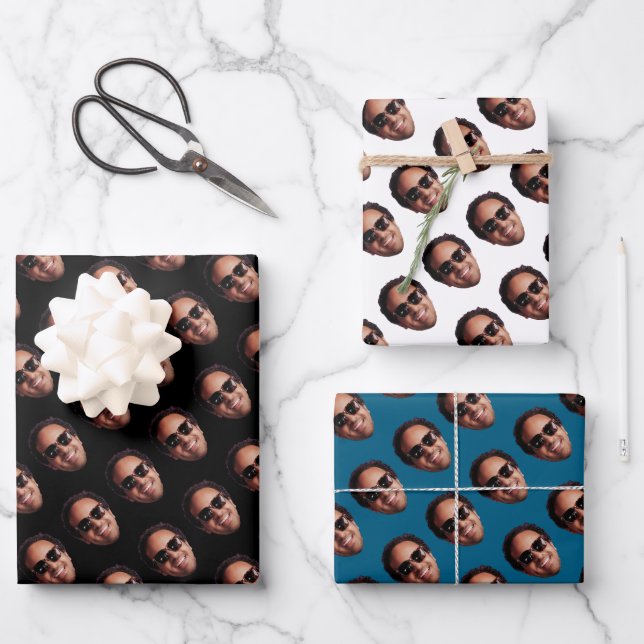 Hoja De Papel De Regalo Fun Personalized Face Photo (Anverso)