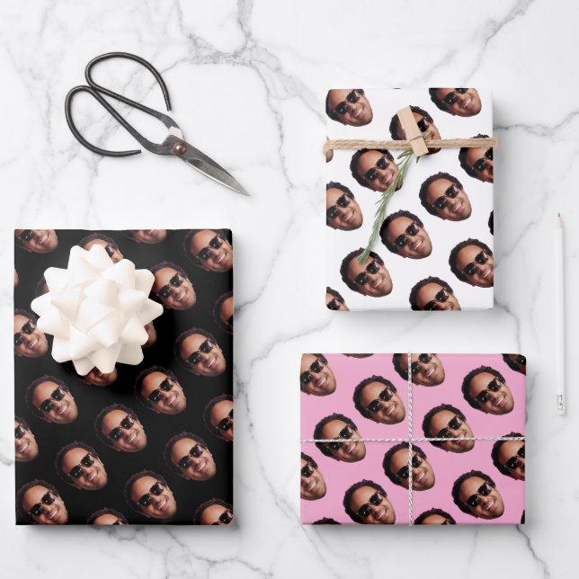 Hoja De Papel De Regalo Fun Personalized Face Photo (Anverso)