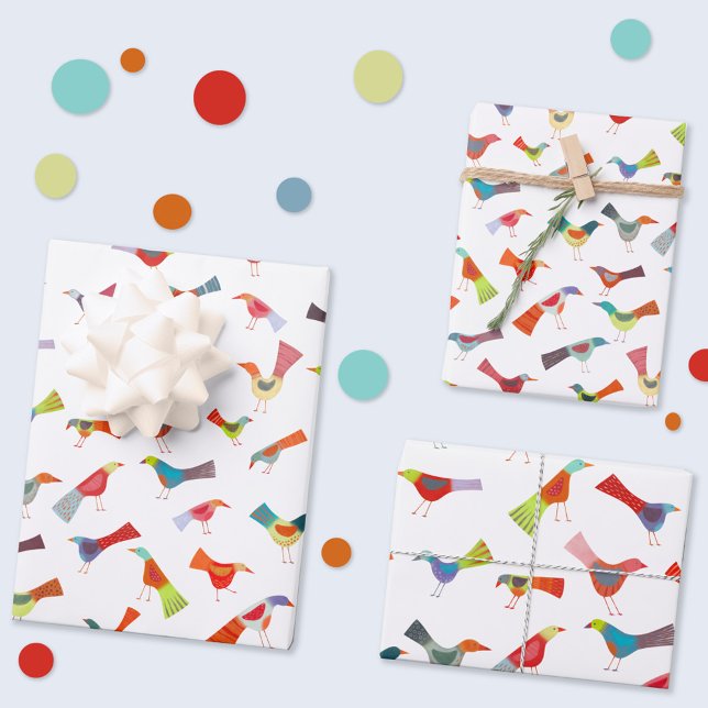 Hoja De Papel De Regalo Fun Rainbow Bird (Rainbow bird wrapping paper)
