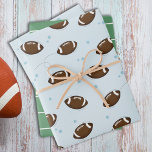 Hoja De Papel De Regalo Fun Sports Green Football Field Whimsical Cute<br><div class="desc">This design features a cute whimsical fun sports football, a simple green minimalist minimal athlete, a football field stadium turf grass, for boys' birthday party gift wrap, a gift wrapping paper for boys, for athlete athletic sports team ball, with football field numbered lines downs, with a football field sidelines yard...</div>