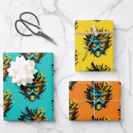 Hoja De Papel De Regalo Funda de explosión de máscara de pintura colorida