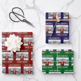 Hoja De Papel De Regalo Fundadosamente Trump Santa Hat vuelve a hacer gran