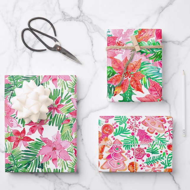 Hoja De Papel De Regalo Funky Brights Navidades Them (Anverso)