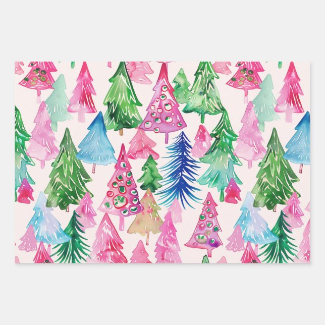 Hoja De Papel De Regalo Funky Brights Navidades Them (Anverso)